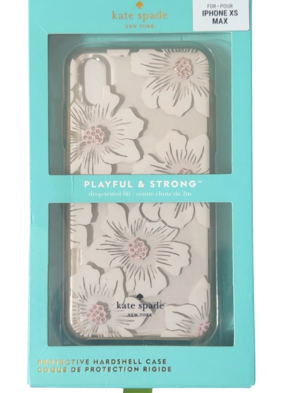 kate spade White Floral iPhone XS Max Case with Pink Accents